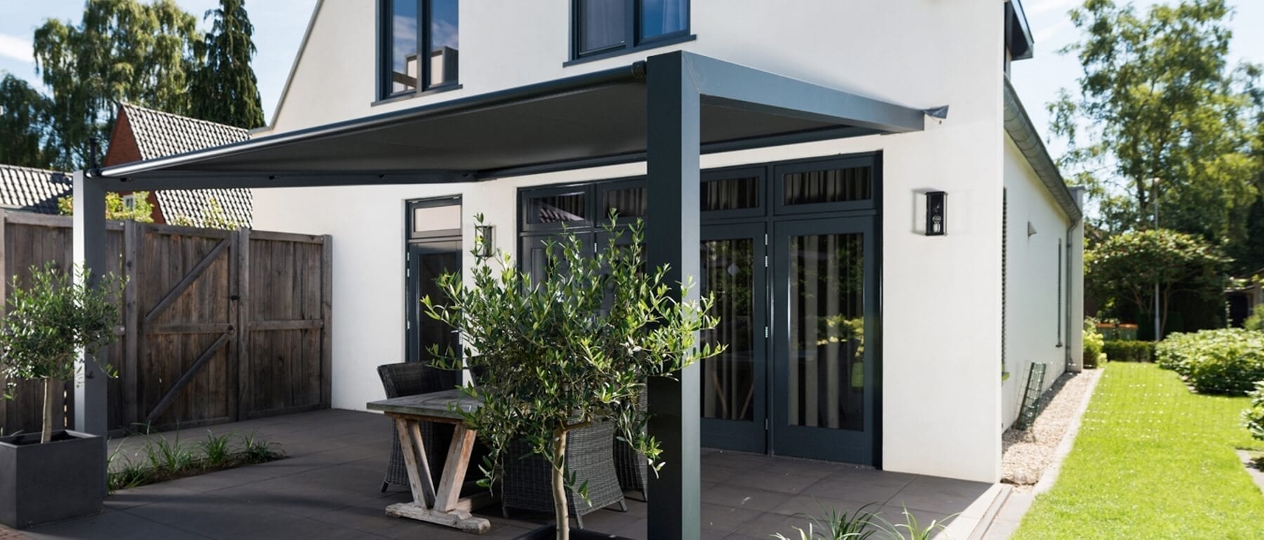 Aluminium terrasoverkapping met doek